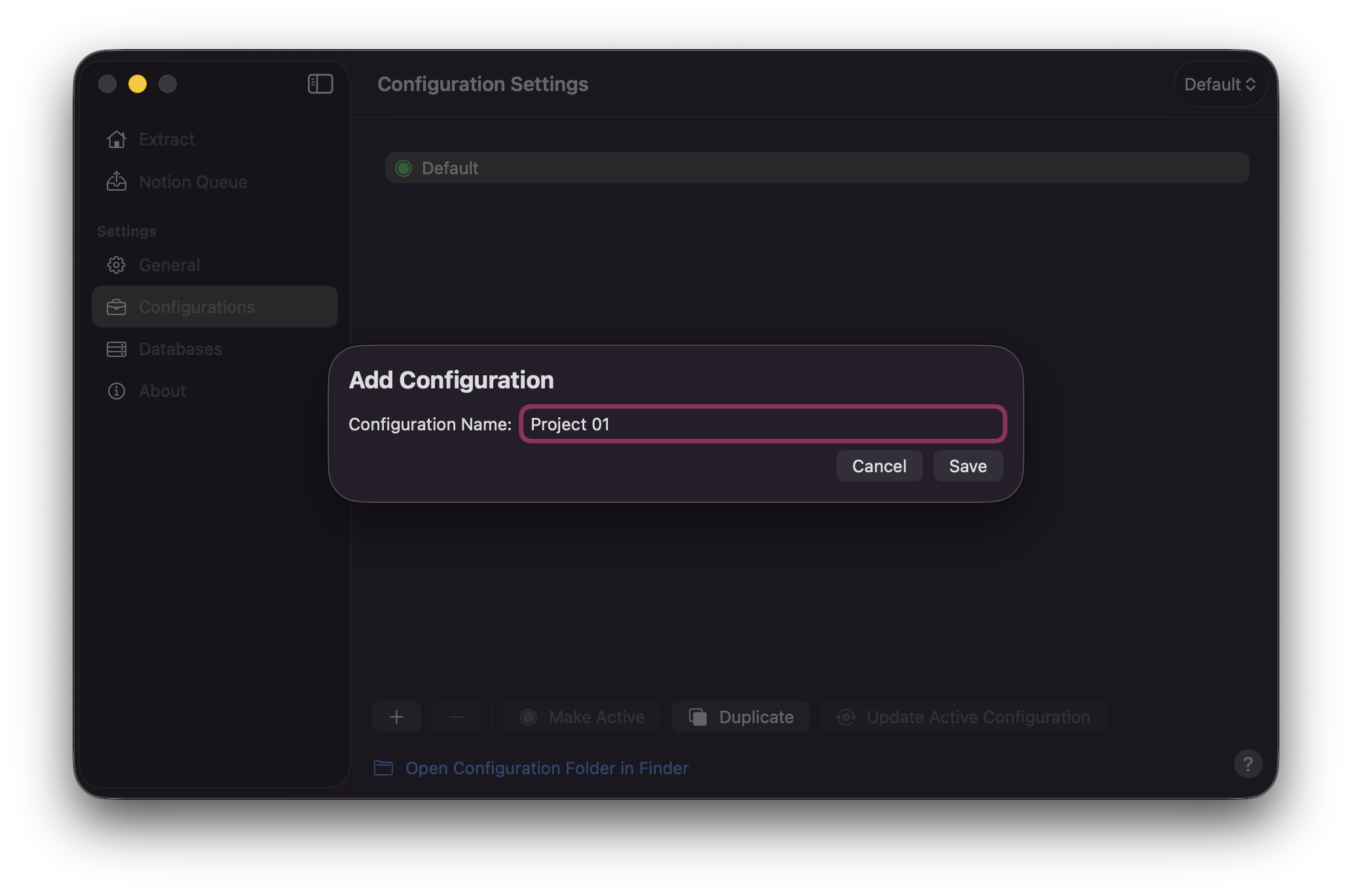 Default Configuration