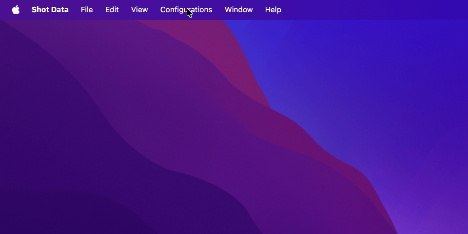 Configurations Menu
