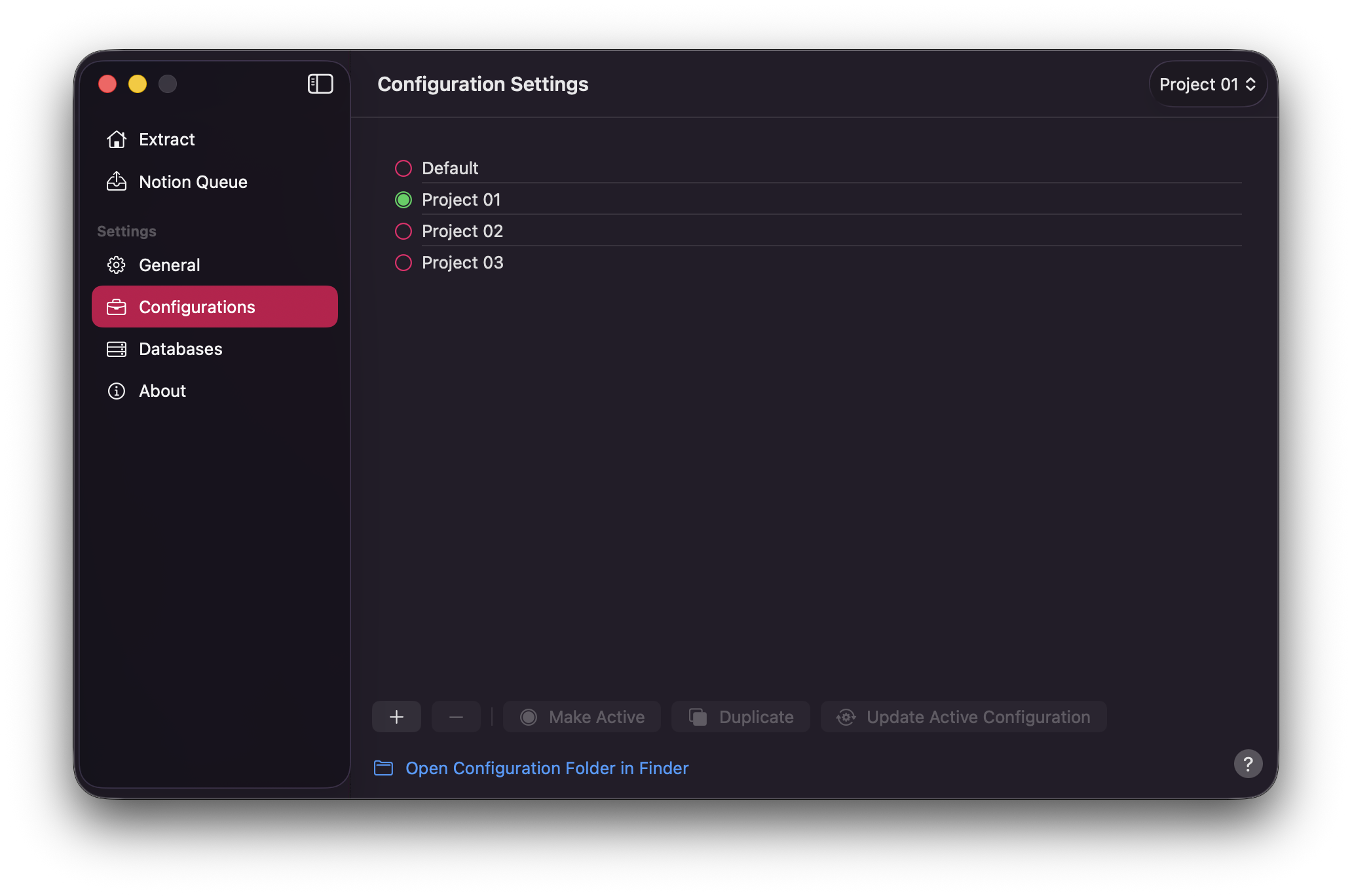 Configuration Settings